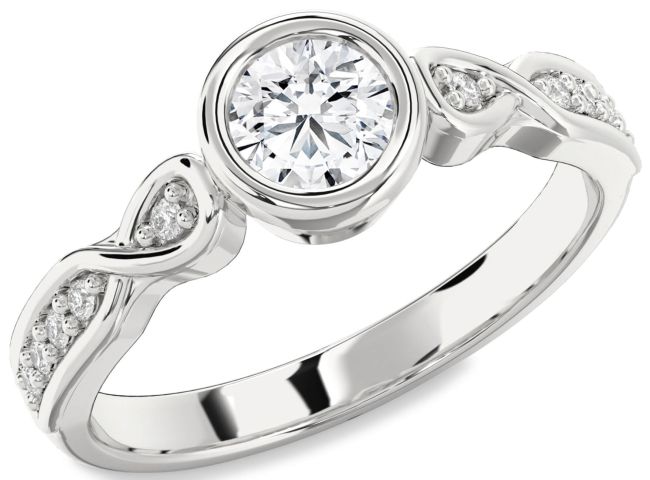 Diamond White Gold Round Solitaire Engagement Ring