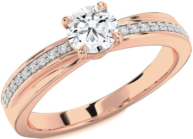 Diamond Rose Gold Round Solitaire Engagement Ring