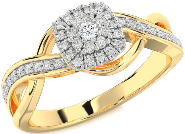 Diamond Gold Silver Infinity Round Promise Ring