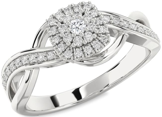 Diamond Platinum Infinity Round Promise Ring