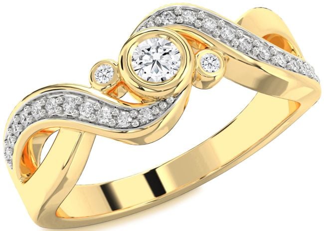 Diamond Gold Silver Infinity Round Promise Ring