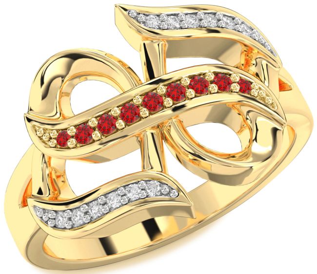 Diamond Ruby Gold Infinity Ring