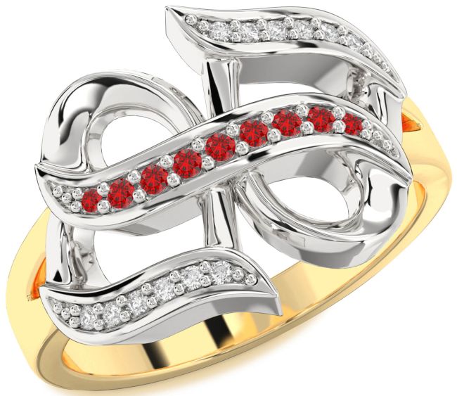 Diamond Ruby Gold Silver Infinity Ring