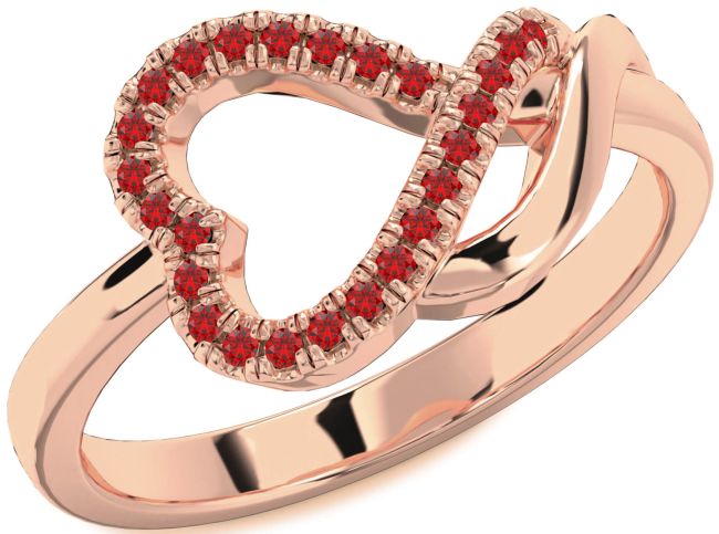 Ruby Rose Gold Silver Heart Ring