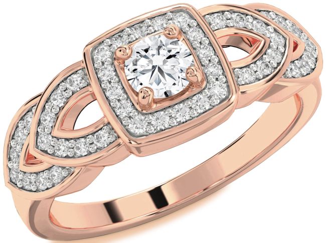 Diamond Rose Gold Halo Round Promise Ring