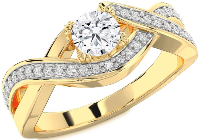 Lab Diamond Gold Infinity Round Solitaire Engagement Ring