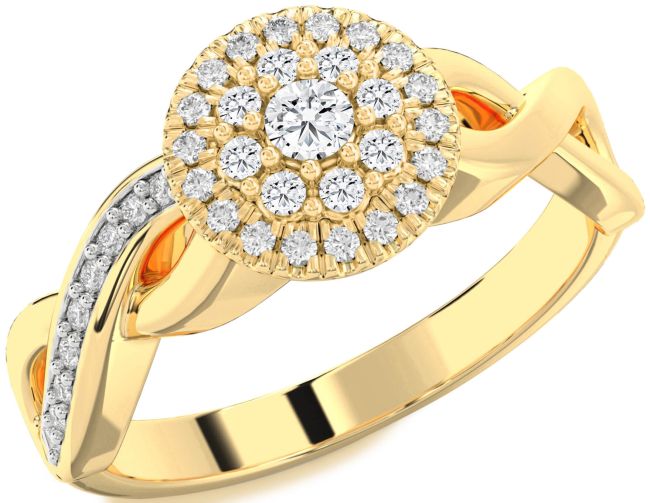 Diamond Gold Silver Infinity Round Promise Ring
