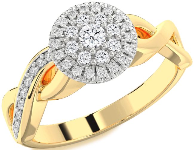 Diamond Platinum & Yellow Gold Infinity Round Promise Ring