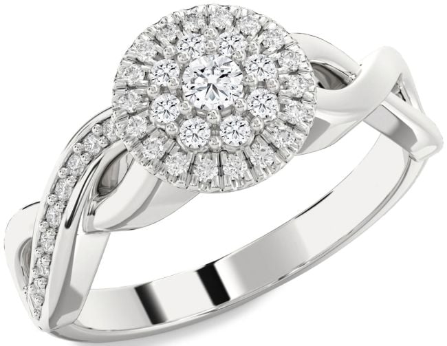 Diamond White Gold Infinity Round Promise Ring