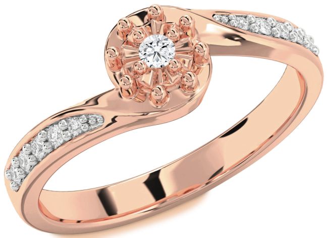 Diamond Rose Gold Round Pave Promise Ring