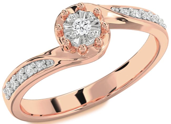 Diamond White Rose Gold Round Pave Promise Ring