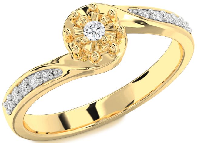 Diamond Gold Round Pave Promise Ring