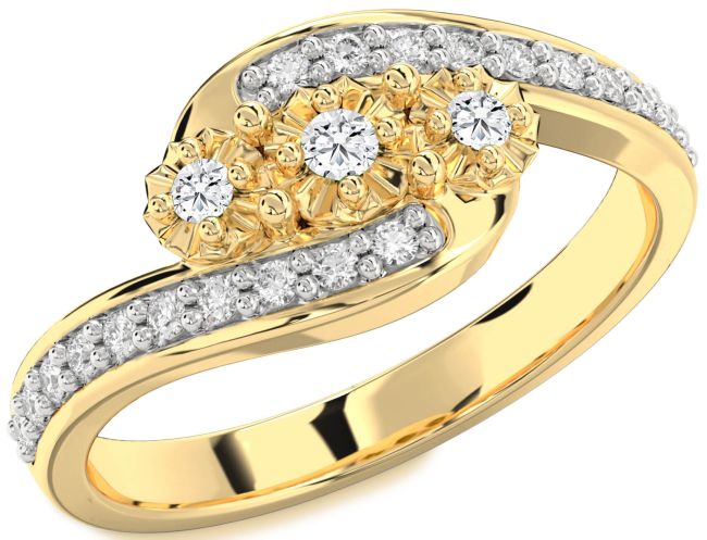 Diamond Gold Round Two Stone Ring