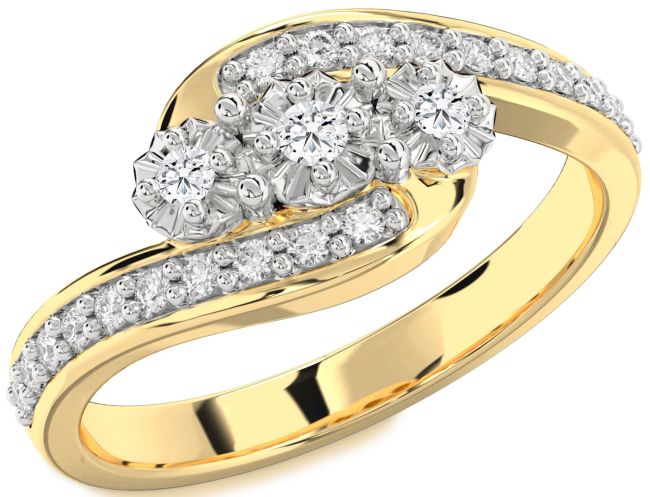 Diamond Platinum & Yellow Gold Round Two Stone Ring