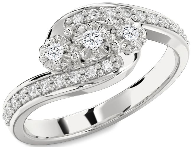 Diamond Platinum Round Two Stone Ring