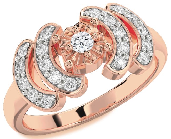 Diamond Rose Gold Round Promise Ring