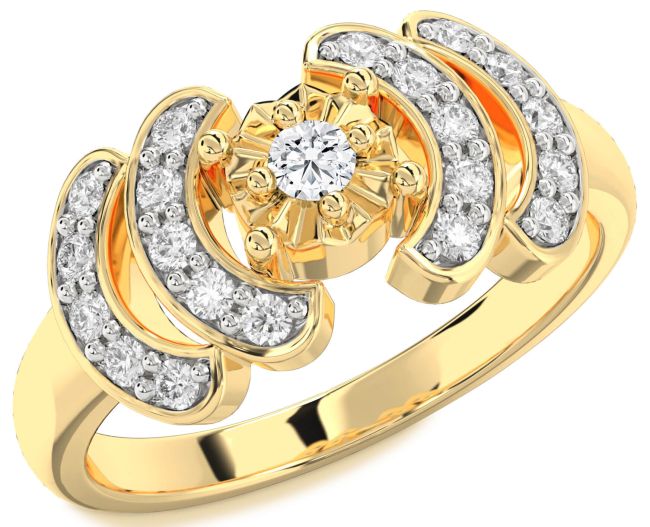 Lab Diamond Gold Round Promise Ring