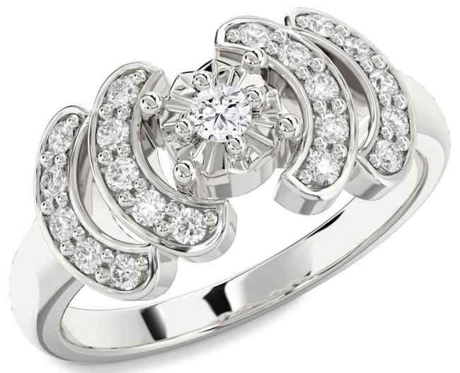 Diamond Silver Round Promise Ring