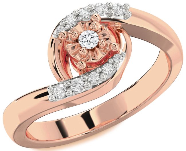 Diamond Rose Gold Round Promise Ring