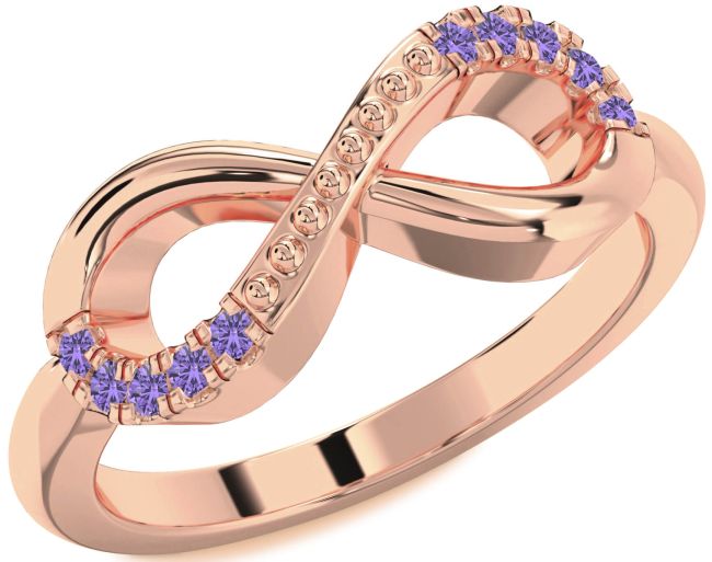 Alexandrite Rose Gold Infinity Round Ring