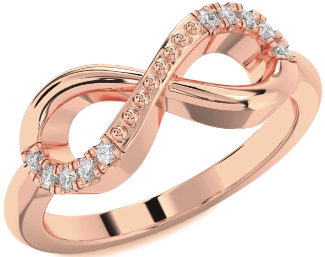 Moissanite Rose Gold Infinity Round Ring
