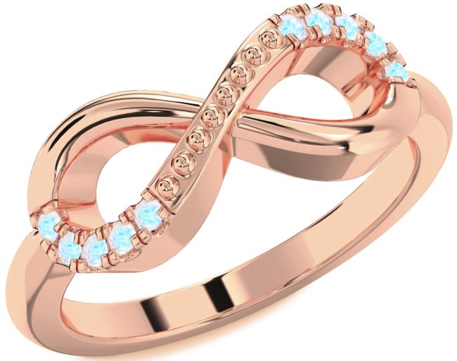 Moonstone Rose Gold Infinity Round Ring