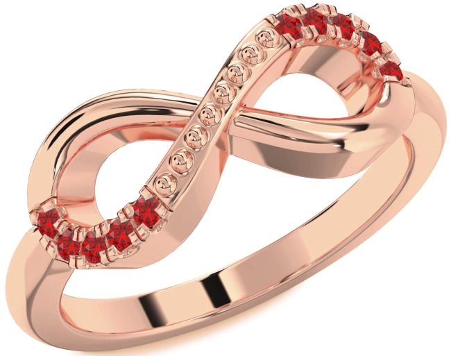 Ruby Rose Gold Infinity Round Ring