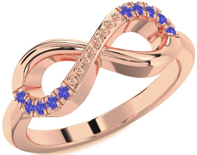 Tanzanite Rose Gold Infinity Round Ring