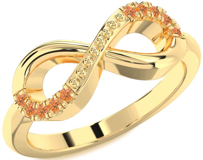 Citrine Gold Infinity Round Ring