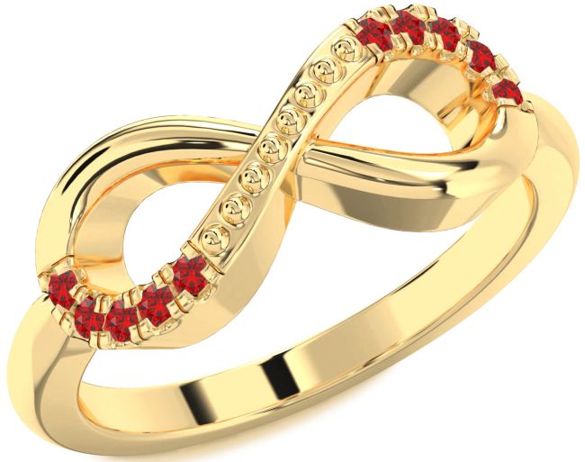 Ruby Gold Infinity Round Ring
