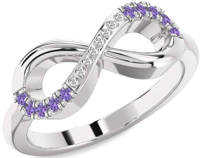 Alexandrite Platinum Infinity Round Ring