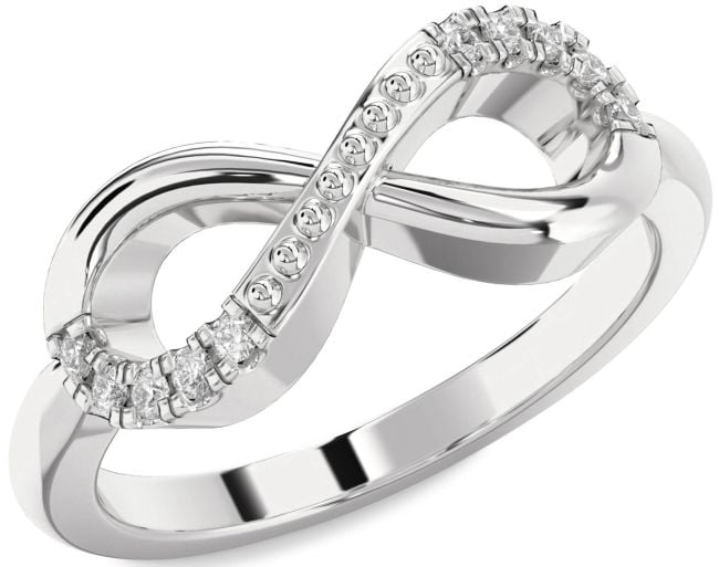 Diamond Silver Infinity Round Ring
