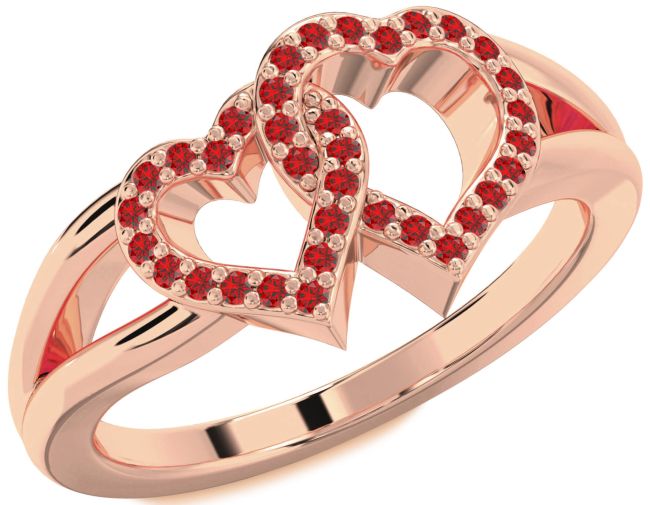 Ruby Rose Gold Heart Ring