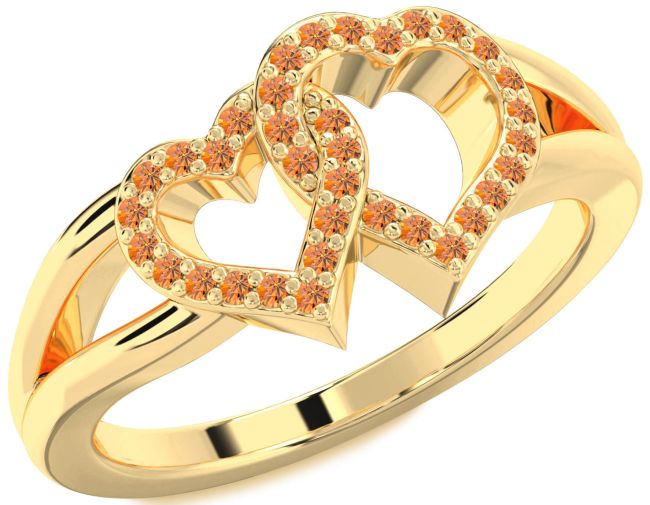 Citrine Gold Heart Ring