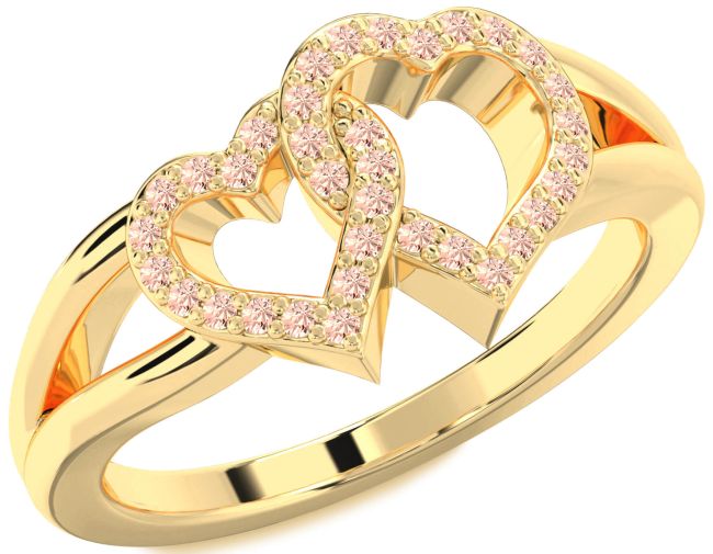 Morganite Gold Heart Ring