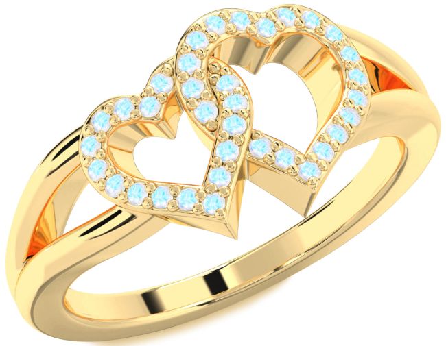 Moonstone Gold Heart Ring