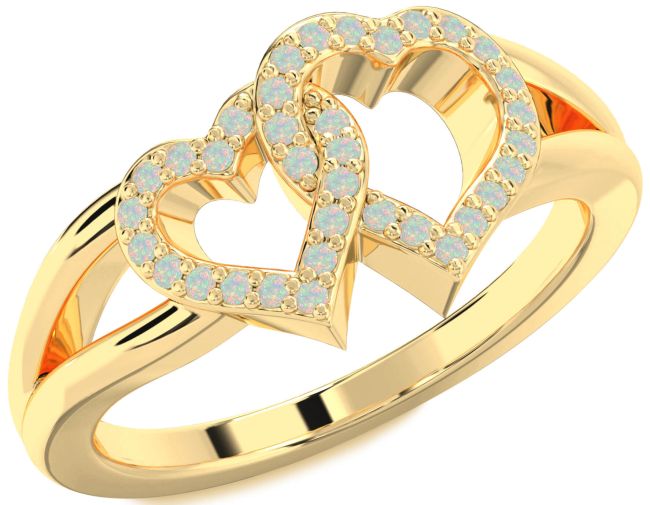 Opal Gold Heart Ring