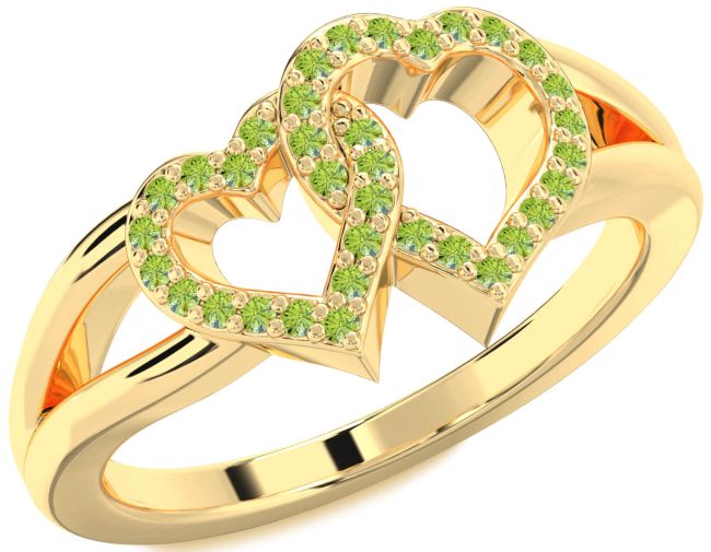 Peridot Gold Heart Ring