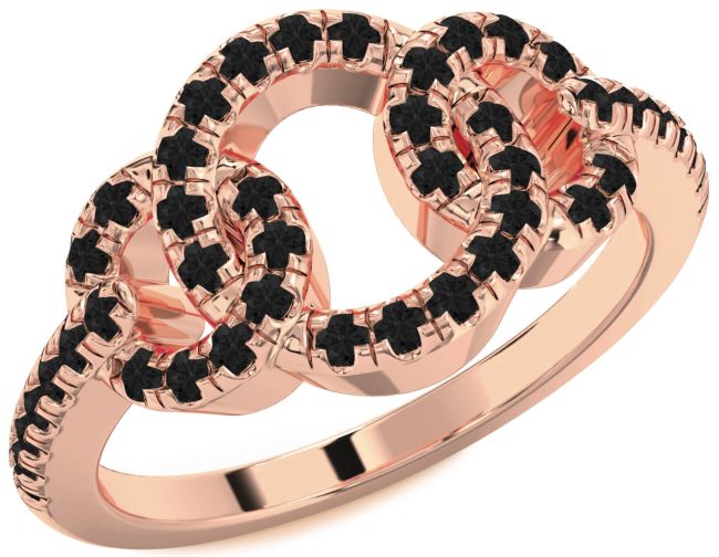Black Diamond Rose Gold Infinity Circle Ring