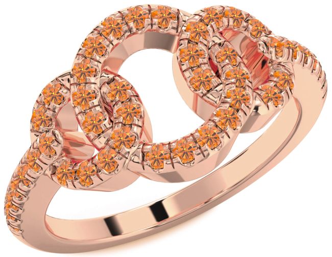 Citrine Rose Gold Infinity Circle Ring