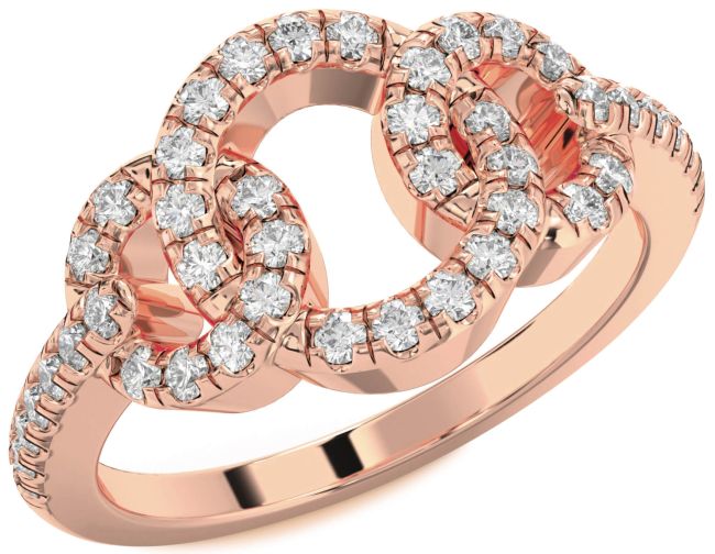 Lab Diamond Rose Gold Silver Infinity Circle Ring
