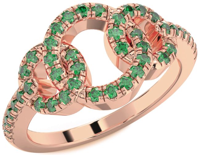 Emerald Rose Gold Infinity Circle Ring