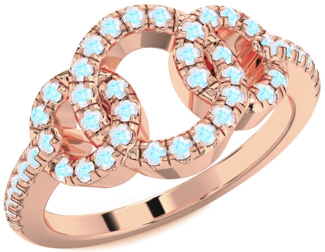 Moonstone Rose Gold Infinity Circle Ring