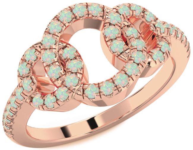 Opal Rose Gold Infinity Circle Ring