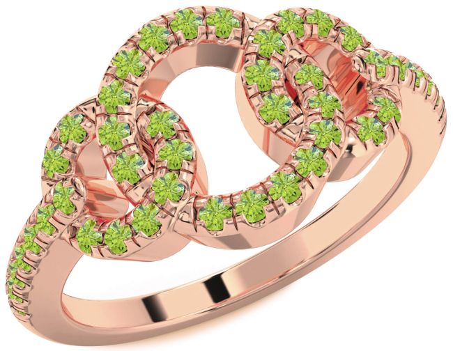 Peridot Rose Gold Infinity Circle Ring