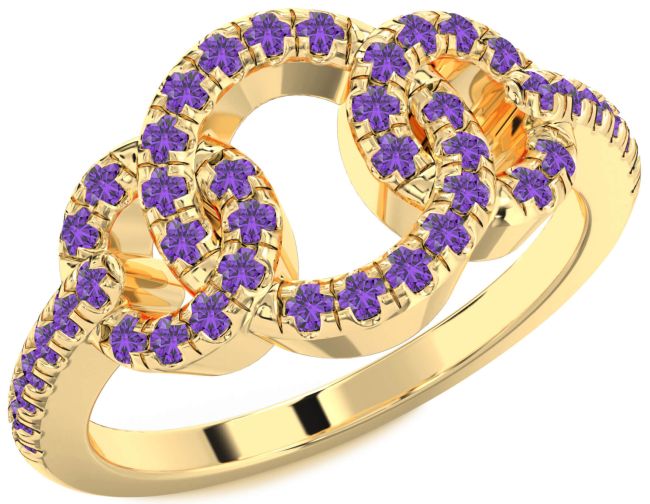 Amethyst Gold Infinity Circle Ring