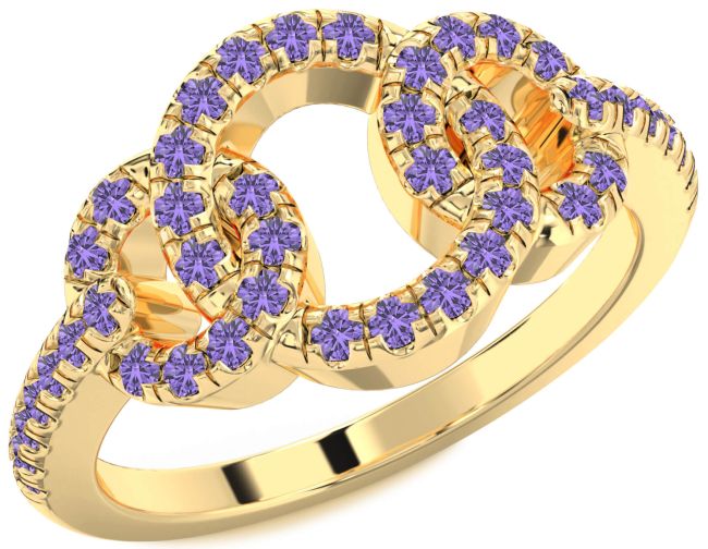Alexandrite Gold Infinity Circle Ring