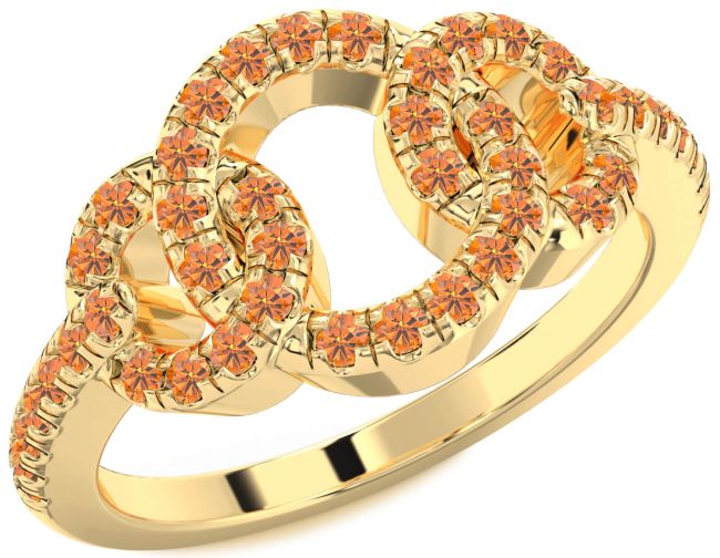 Citrine Gold Infinity Circle Ring