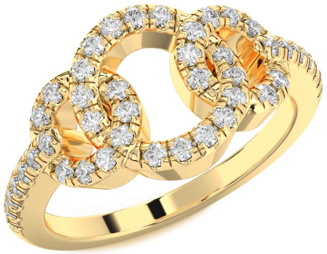 Lab Diamond Gold Infinity Circle Ring