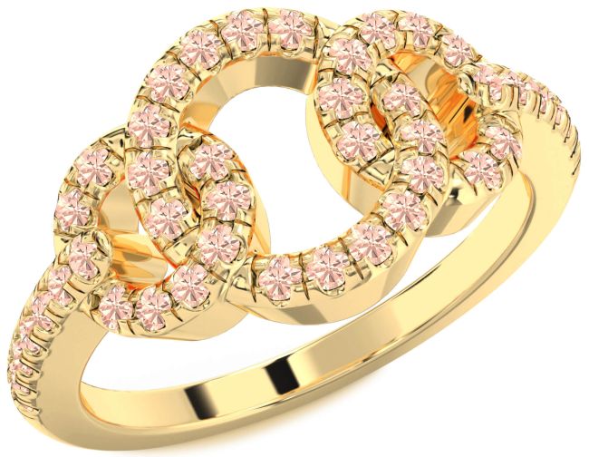 Morganite Gold Infinity Circle Ring
